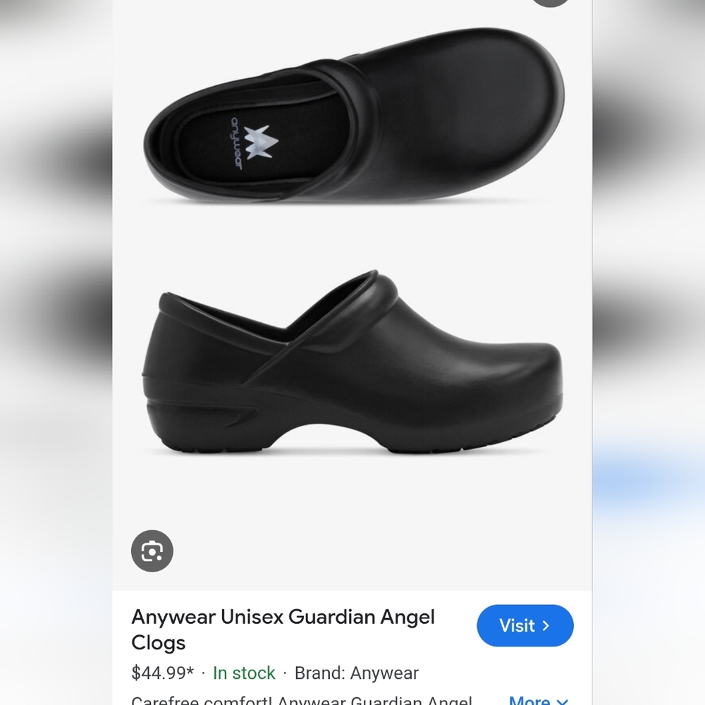 Anywear Guardian Angel Unisex Black Clogs Size M5 / W7